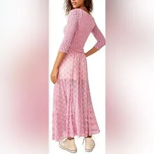 knee length dresses for ladies FREE PEOPLE Floral ITS FATE MIDI Dress